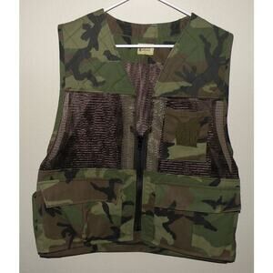 Vtg Buck Apparel Men’s Medium Upland Bird Hunting Shooting Vest Mesh Camo USA